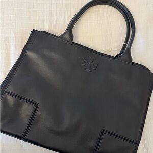 Tory Burch Black Leather Tote Bag